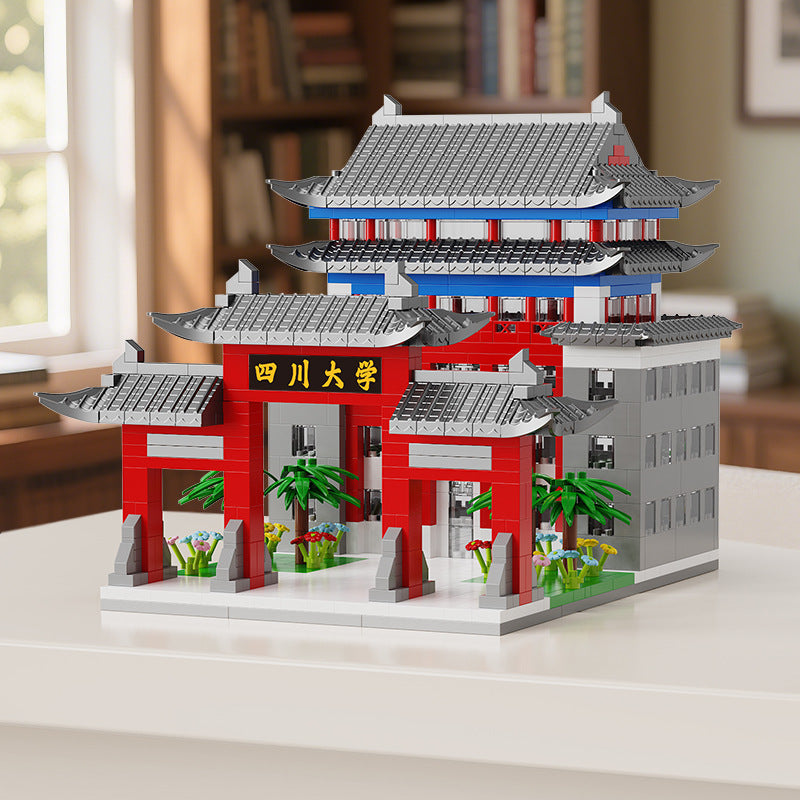 Tsinghua University Famous School Assembled Building Blocks Compatible with Lego Particles Peking University Architectural Model Training Institution Event Gifts