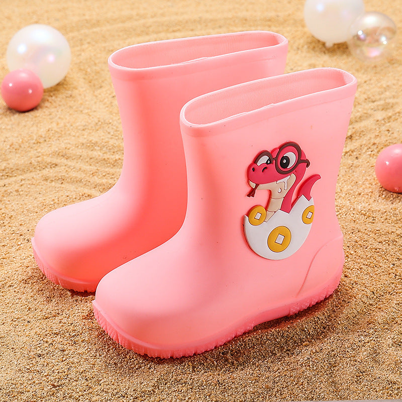 Children's water shoes in the tube boys baby waterproof rain boots girls students school children's rain boots children cartoon wholesale