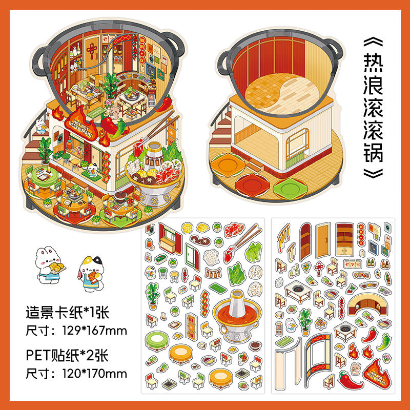 Infeel.Me Extra Large Scenery Stickers Today's Business Hours Open - Part Twelve DIY Journal Scene Stickers