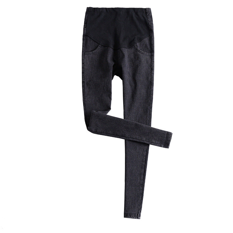 Factory direct sales of Spring and Autumn New pregnant women's pants washing water feet abdominal pants elastic denim pants maternity clothes