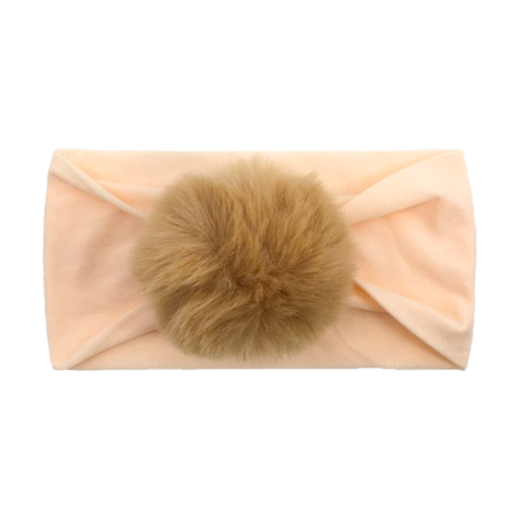 2023 new children's seamless hair band Europe and the United States new baby nylon fur ball headscarf baby hair band