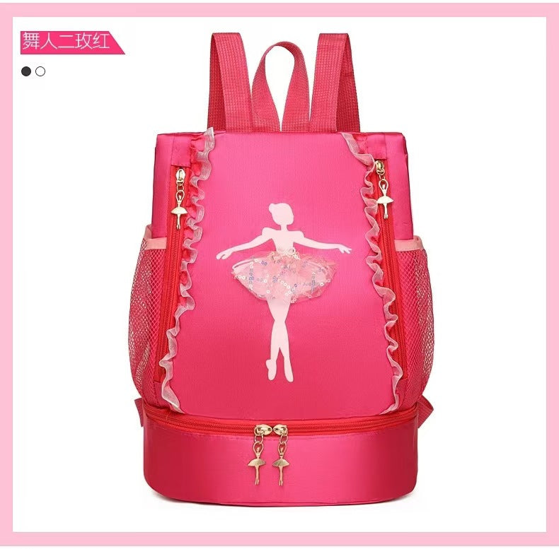 Fashion New Dance Bag Children's Dance Backpack Shoulder Dance Backpack Girls Dance Bag Large-capacity Bag Printed