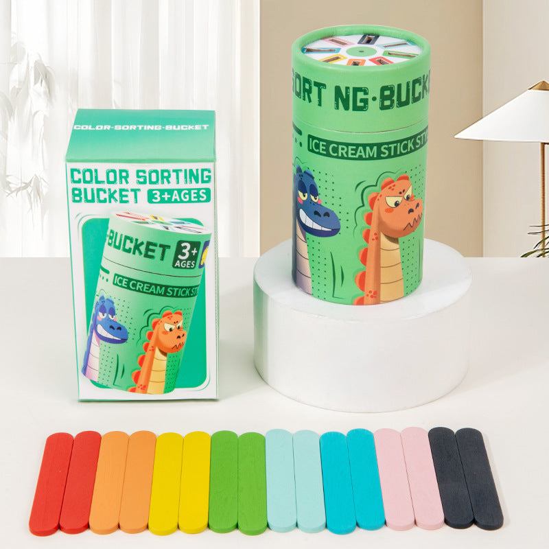 Cross-Border Montessori Early Education Cpc Color Classification Bucket Coin Box Ce Kidsren's Cognitive Matching Teaching Kindergarten Toys