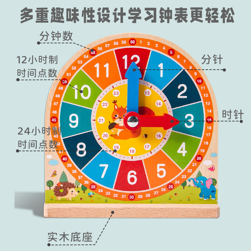 Specialized Clock Teaching Aids for Elementary School: Clock Models for First and Second Graders, Alarm Clock Face, Children's Learning Time Toys