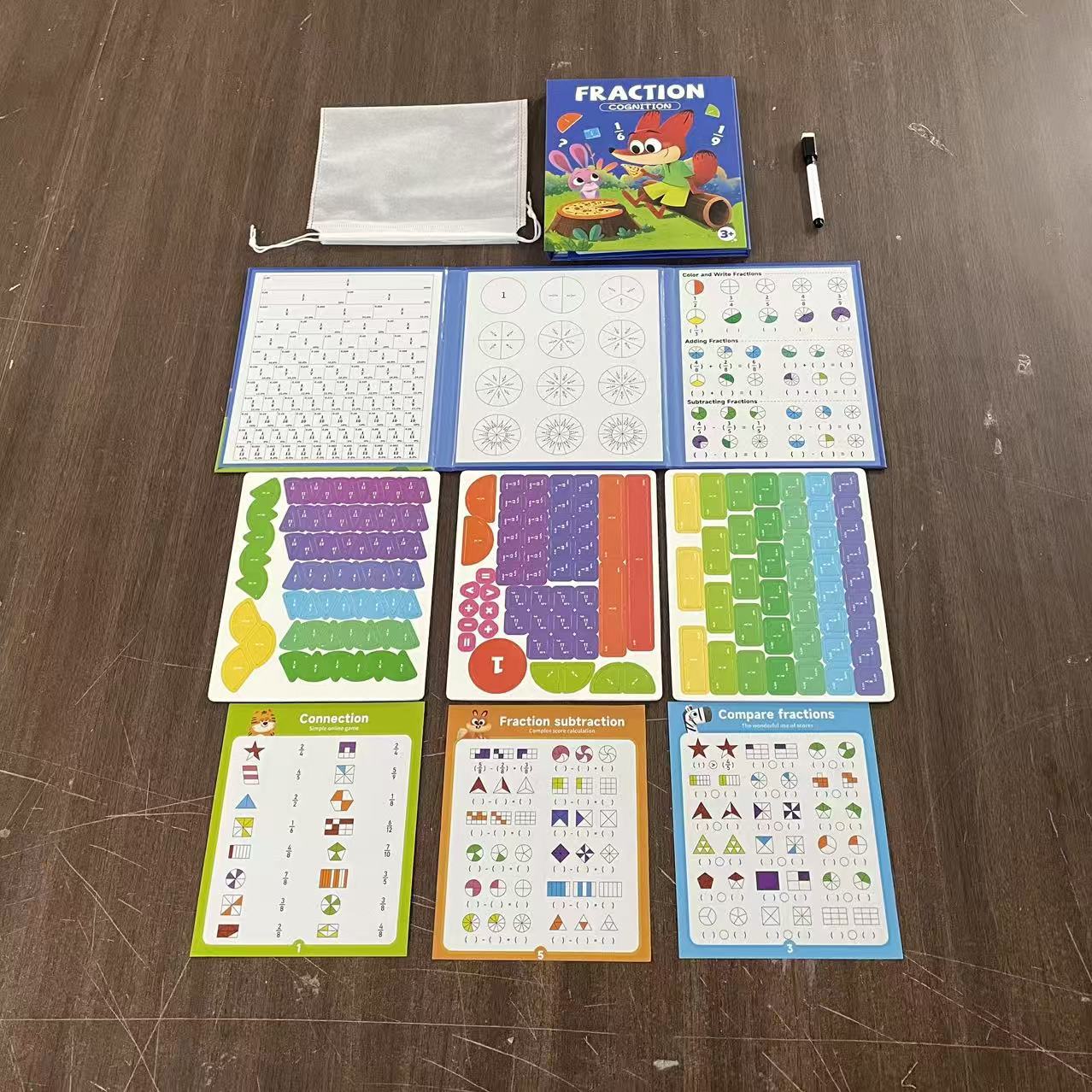 Cross-Border Children's Fraction Training Learning Teaching Aid Book 70% off Stack Magnetic Fraction Decomposition Disk Educational Learning Toys