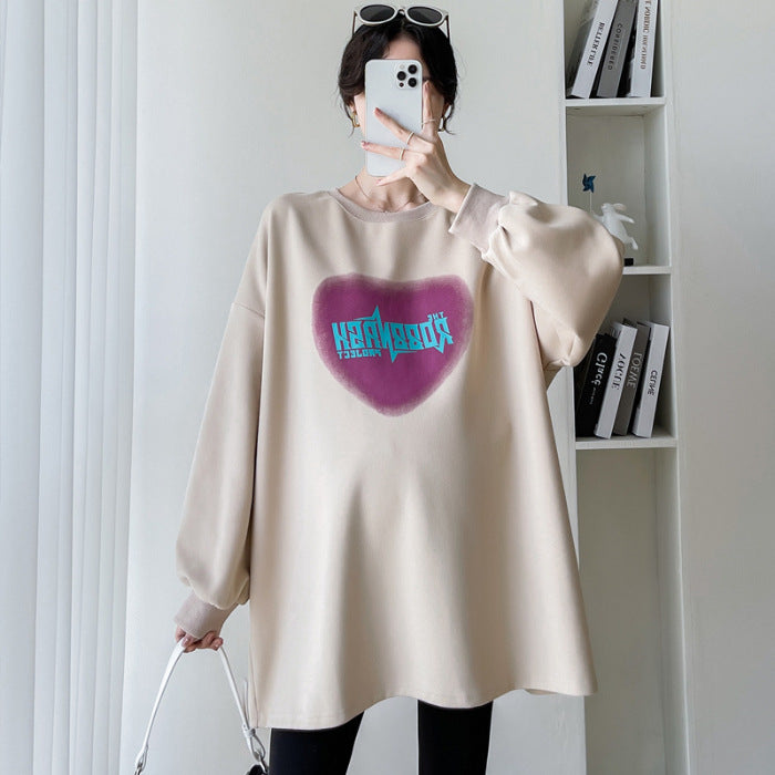 Pregnant women's autumn and winter autumn coat 2023 spring fashion loose sweater dress autumn T-shirt thin