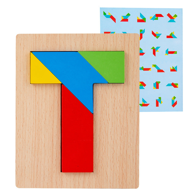 Factory Wooden Early Education Boys and Girls Accumulates Tetris Jigsaw Puzzle 3456-year-old Children's Educational Toys