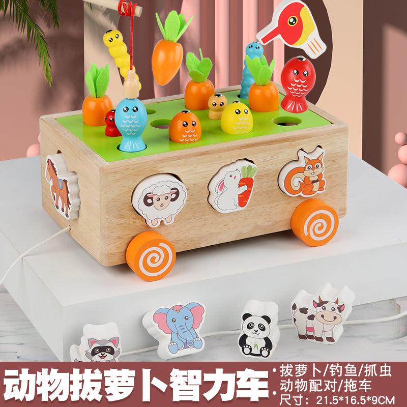 3 Cross-Border Kidsren's Educational Toys Farm Orchard Shape Building Blocks Matching Insect Catching and Carrot Pulling Intelligence Box Toys