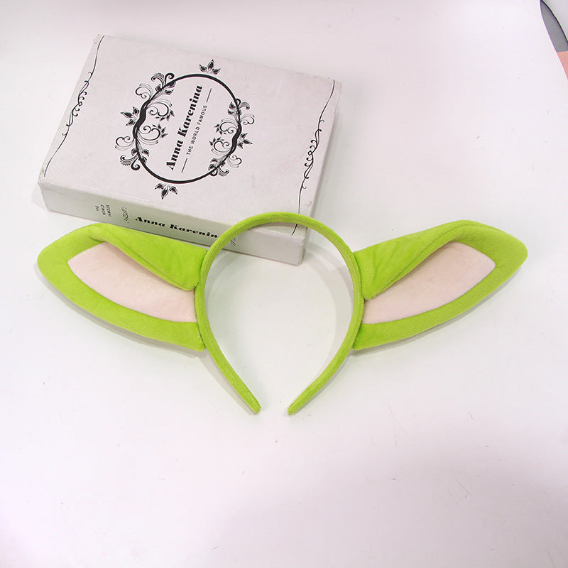 Cute Baby Yoda Ear Headband Children's Performance Dress up Green Headband Holiday Party Cos Headwear Cross-Border