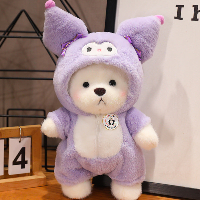 Transformation Bear Doll Cute Plush Toy Girl Sleeping with Teddy Bear Birthday Gift Sleeping Doll