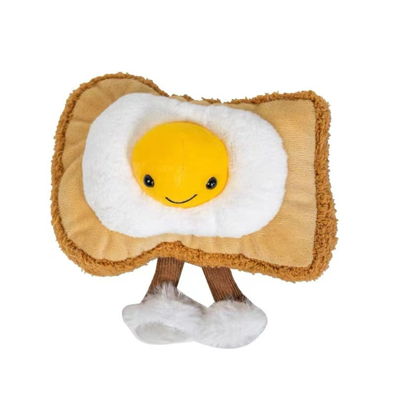 New Jellyc Toast Egg Plush Toy Toast Bread Ornament Cloud Boiled Egg Doll Simulated Poached Egg