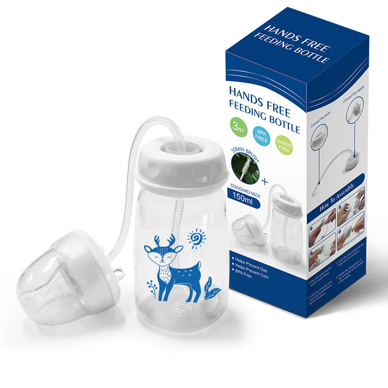 Amazon's Popular Creative Baby Bottle Hands-Free Feeding Device Wide-Mouth Pp Baby Bottle 300ml