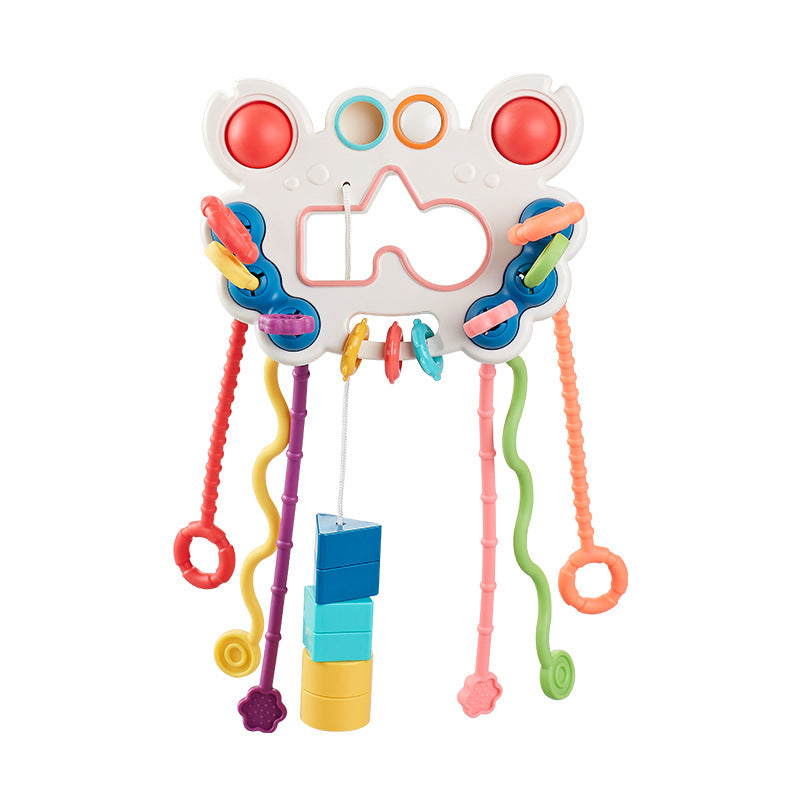 Cross-Border Baby Pull-Along Toys, Early Education Sensory Toys, Baby Can Chew Soft Rubber Flying Saucers, Sensory Training Toys
