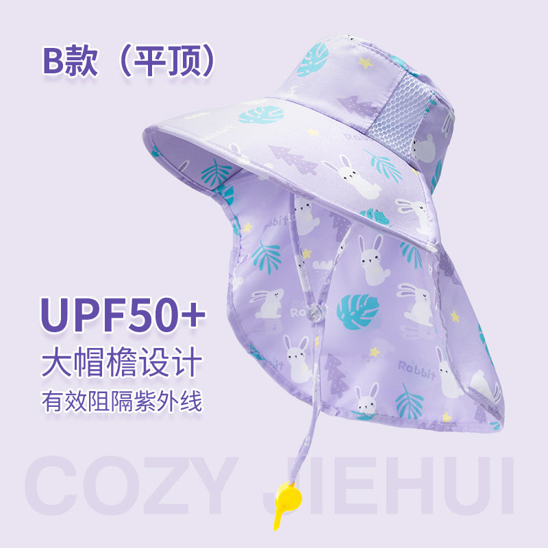 Children's Sunscreen Hat Summer Anti-UV Sun Hat for Boys Breathable Big Brim Girl's Fisherman Hat Sun Hat Thin