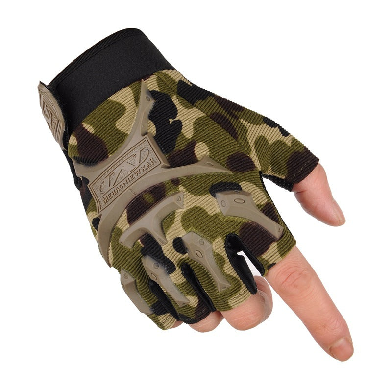 Children's Protective Anti-Slip Combat Half-Finger Sports Gloves Adult Parent-Child Tactical Gloves Outdoor Cycling and Mountaineering