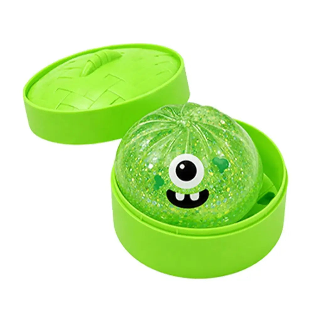 Premium Squishy Steamed Bun Dumpling Toy Slow Rising Glitter Stress Ball Stretchy Decompression Fidget Toy Desk Travel Gift 