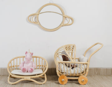 The "Petite Reverie" Miniature Rattan Doll Couch