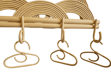 Montessori Rainbow Wall Hanger | Rattan Wall Rack | Boho Nursery Wall Hooks for Kids