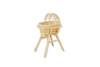 Lullaby Rattan Doll Bassinet with Stand – Handwoven Toy Cradle for Pretend Play