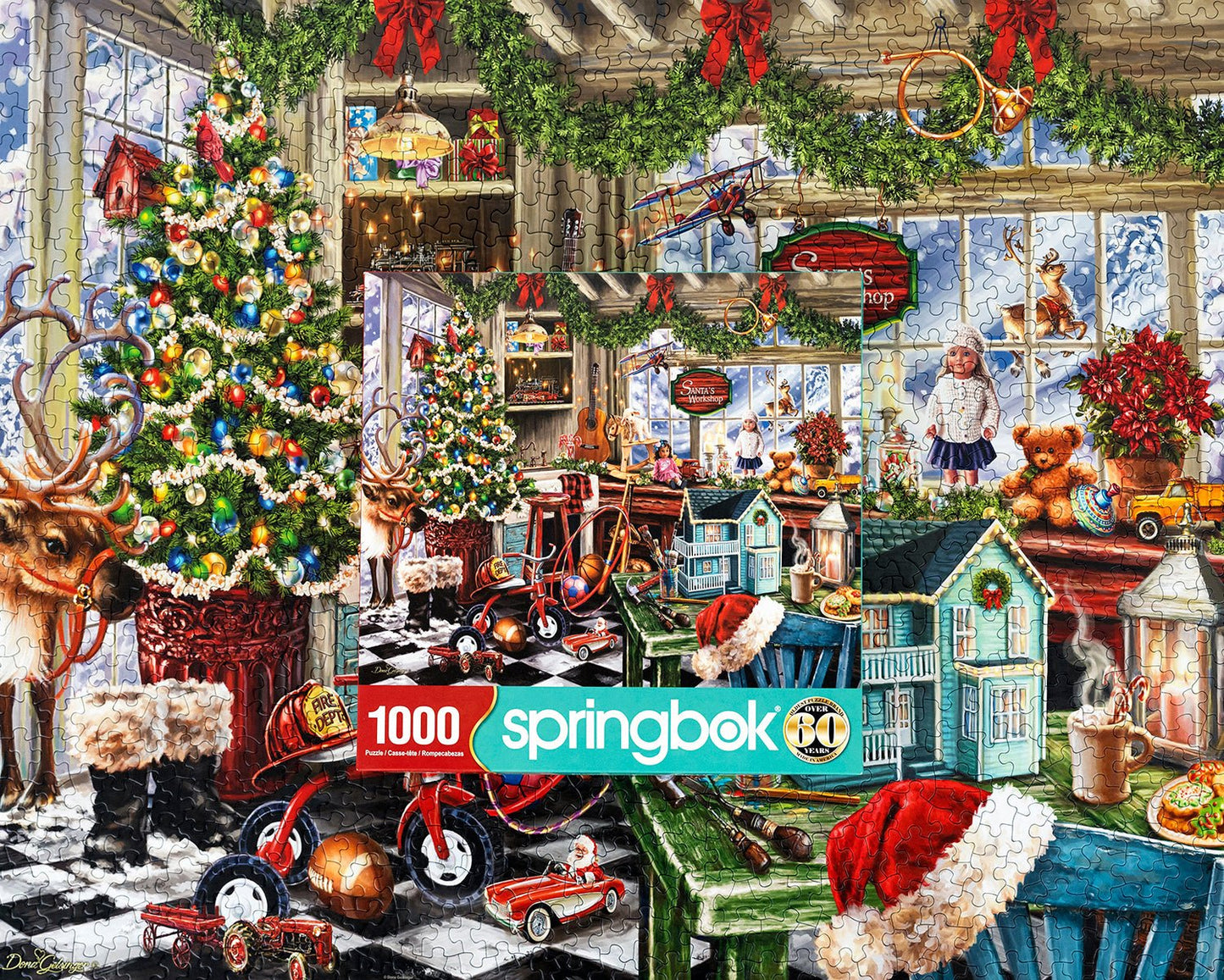 Santa's Workshop 1000 Piece Jigsaw Puzzle | Springbok Puzzles