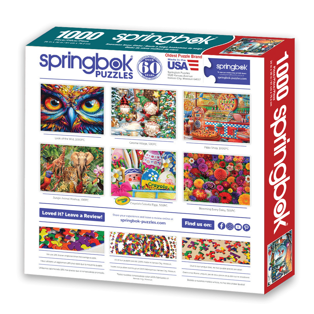 Snowman Snow Globe 1000 Piece Jigsaw Puzzle | Springbok Puzzles