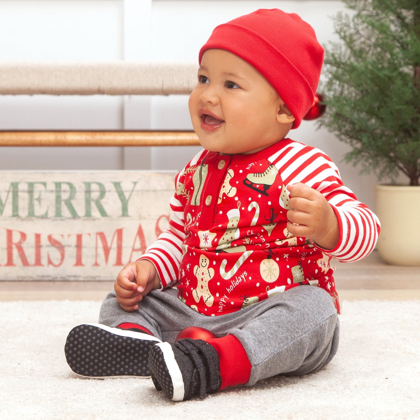 70 Christmas Collage Bamboo Cotton Boys Set