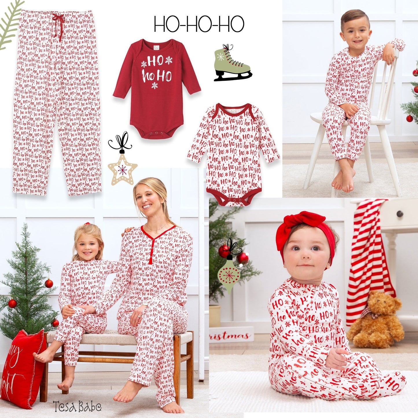 70 Christmas Set Of 2 Bodysuits Ho-Ho-Ho