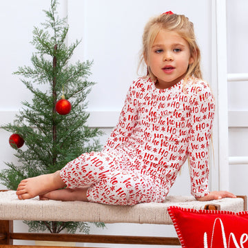 70 Christmas Bamboo Kids' Pajama Set Ho-Ho-Ho