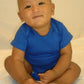 Blue Interlock Short Sleeve Bodysuit Onezie