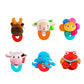 Wristy Buddy Pack of 6, Moose, Lamb, Flower, Cow, Octopus & Crab Combo Teether