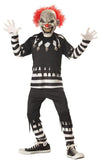 Creepy Clown & Glow In The Dark Mask Costume Child Medium 8-10