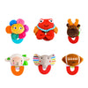 Wristy Buddy Pack of 6 Baby Teethers – Flower, Crab, Moose, Lamb, Elephant & Football