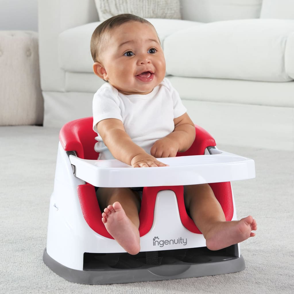 Ingenuity Baby Base 2-In-1 Booster Seat Poppy Red –