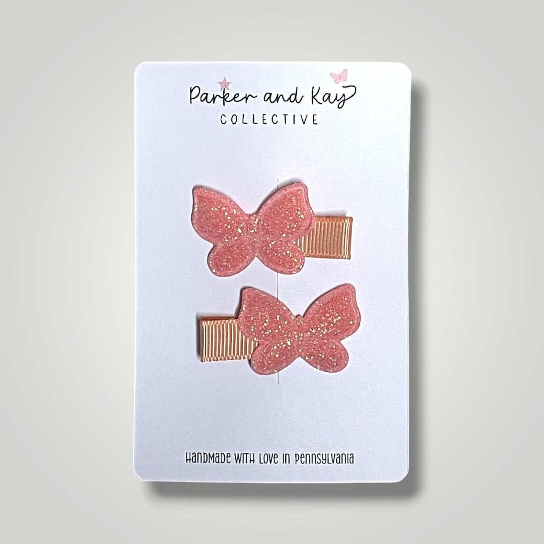 Sparkling Butterfly Clips