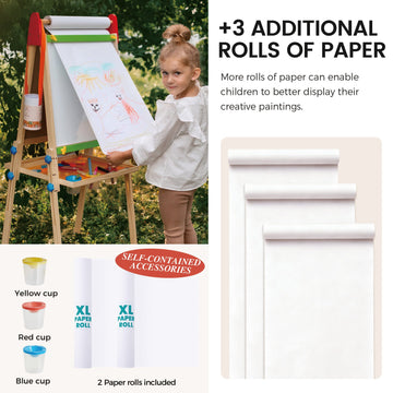 Tiny Land® 3-in-1 Art Easel & Paper Roll Set