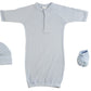 Preemie Gown, Cap, Mittens And Booties - 4 Pc Set