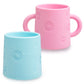 PopYum Silicone Training Cup 2-Pack for Baby and Toddler, handles, BPA Free, self feeding training, tumbler (orchid pink and sky blue)