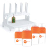 PopYum Orange Formula Making Baby Bottle Set 4-Pack with White Drying Rack Bundle