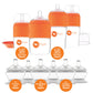 PopYum Orange 10 Piece Bundle: Bottle Set + 3 Nipple 2-Packs