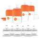 PopYum Orange 10 Piece Bundle: Bottle Set + 3 Nipple 2-Packs