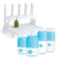 PopYum Blue Formula Making Baby Bottle Set 4-Pack with White Drying Rack Bundle