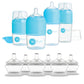 PopYum Blue 10 Piece Bundle: Bottle Set + 3 Nipple 2-Packs