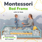 Twin Size Montessori-Inspired Floor Bed with Safety Guardrails for Kids