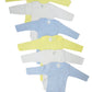 Boys Pastel Long Sleeve Onezie 6 Pack
