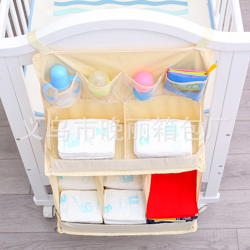Baby and infant supplies baby crib storage hanging bag diaper feeding bottle storage bag factory direct baby crib three-dimensional bed hanging bag