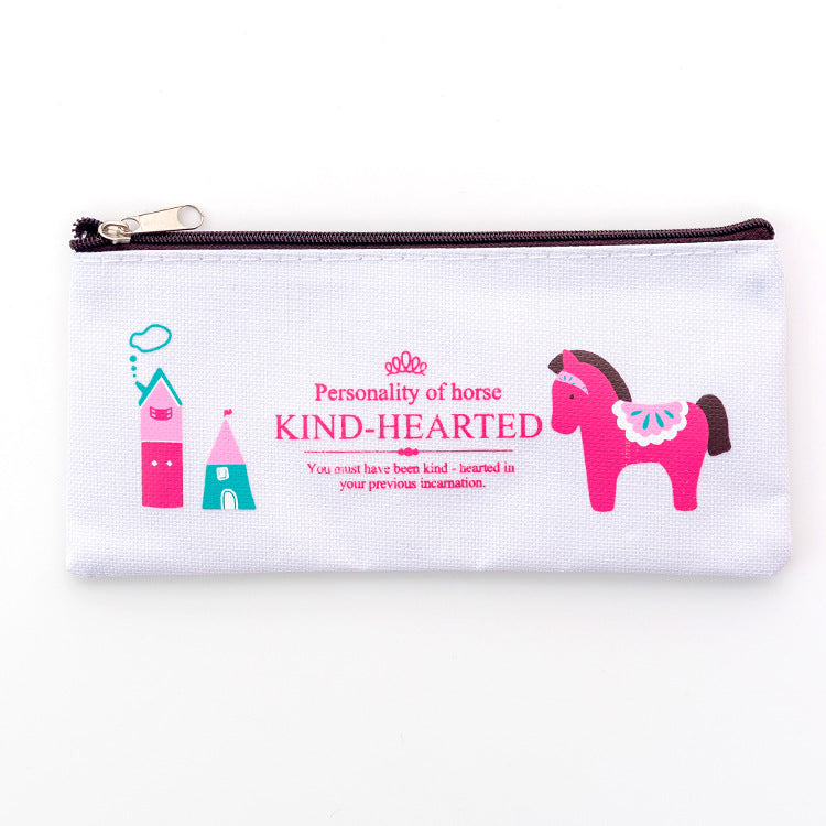 European and American creative stationery pony large capacity Oxford cloth zipper bag student prizes zipper pencil case manufacturers wholesale