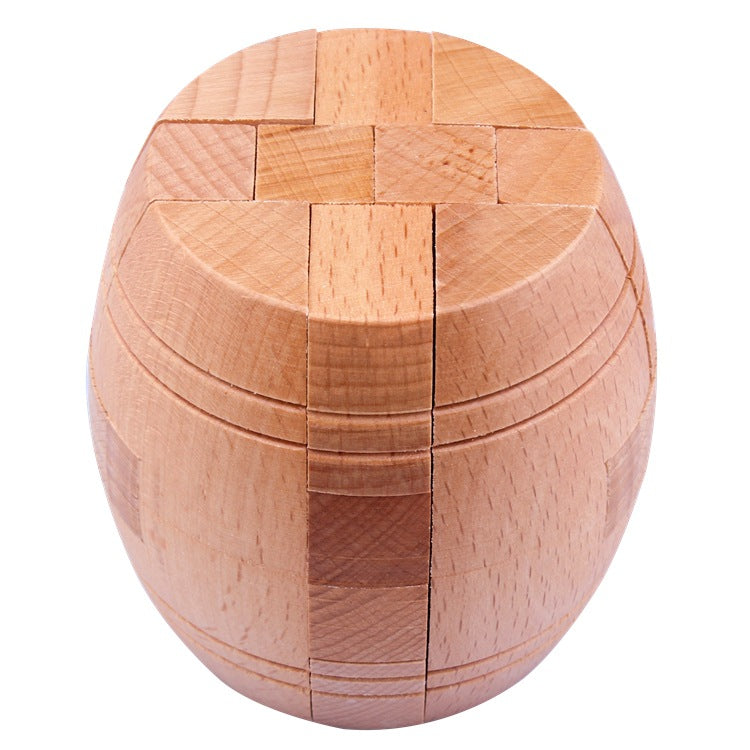 Wisdom Wheel Large Beech Kongming Lock Children's Educational Toys for Adults and Students Decompression Burning Brain Disassembly and Reassembly Luban Lock