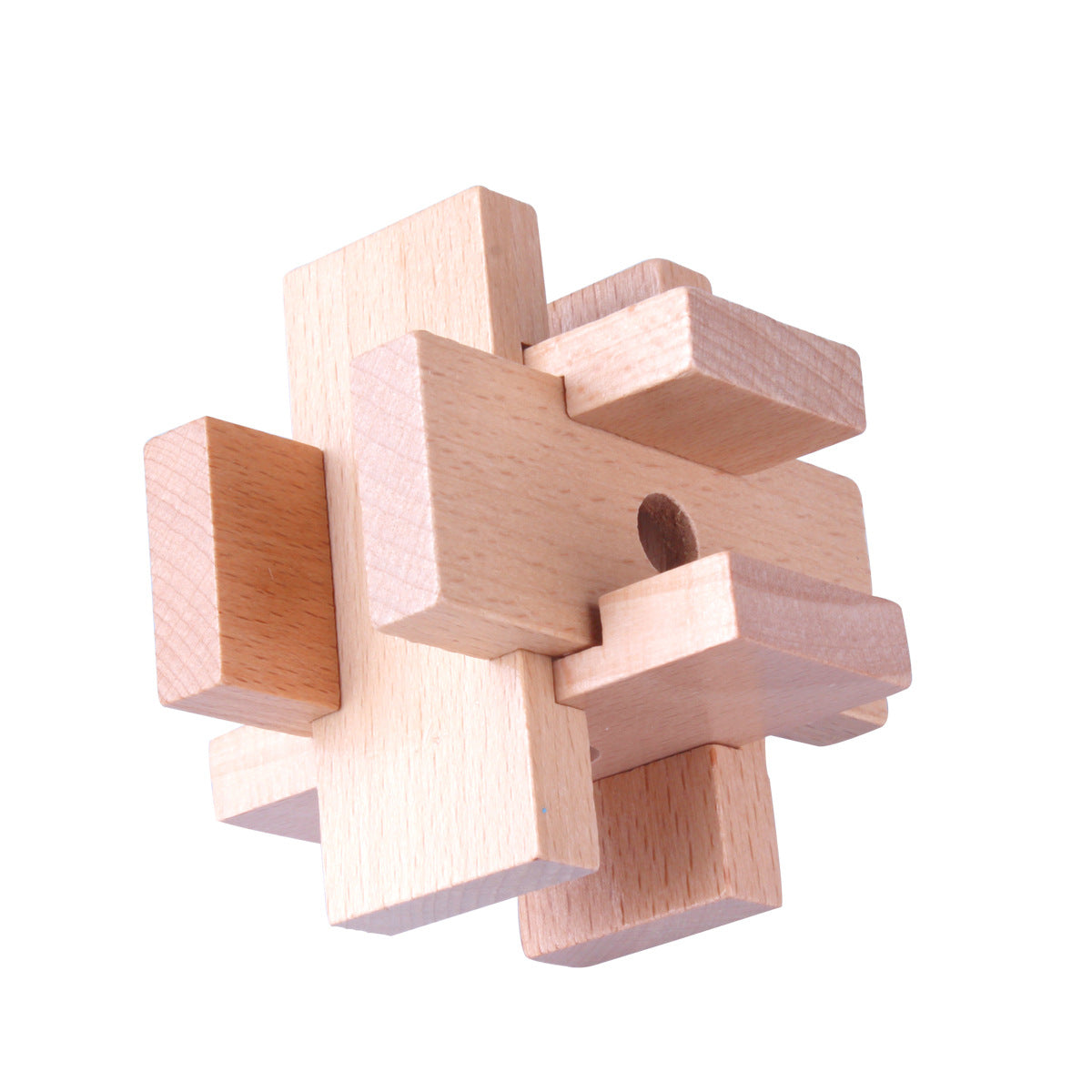 Wisdom Wheel Large Beech Kongming Lock Children's Educational Toys for Adults and Students Decompression Burning Brain Disassembly and Reassembly Luban Lock