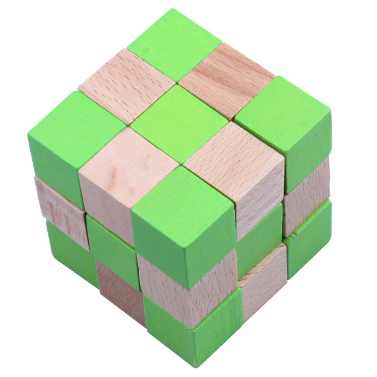 Wisdom Wheel Large Beech Kongming Lock Children's Educational Toys for Adults and Students Decompression Burning Brain Disassembly and Reassembly Luban Lock