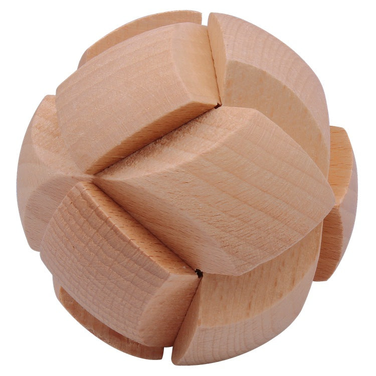 Wisdom Wheel Large Beech Kongming Lock Children's Educational Toys for Adults and Students Decompression Burning Brain Disassembly and Reassembly Luban Lock